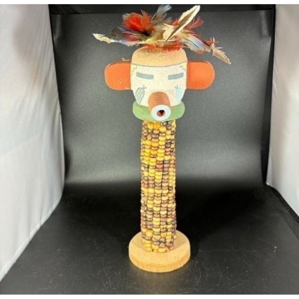 Chester Poleyestewa‎ Hopi Kachina Doll Figure "Corn" Rare Signed Navajo
